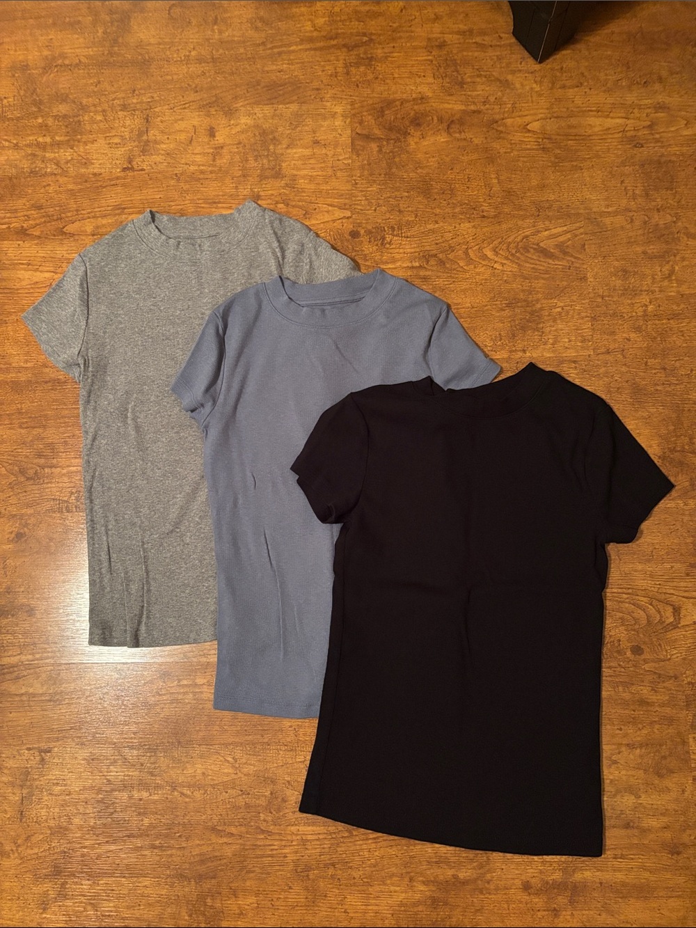 A New Day ribbed knit Short Sleeve Tee Pack - Gray, Blue, Black